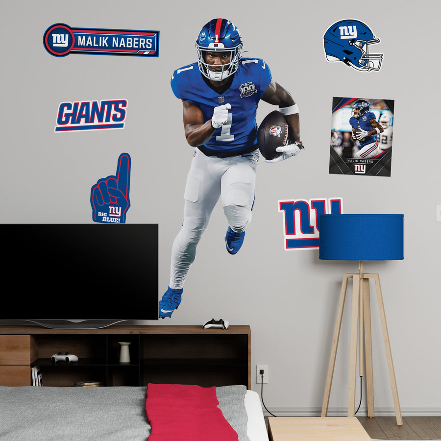 Malik Nabers - RealBig Collection - New York Giants - Official NFL - Reusable Vinyl Wall Decals