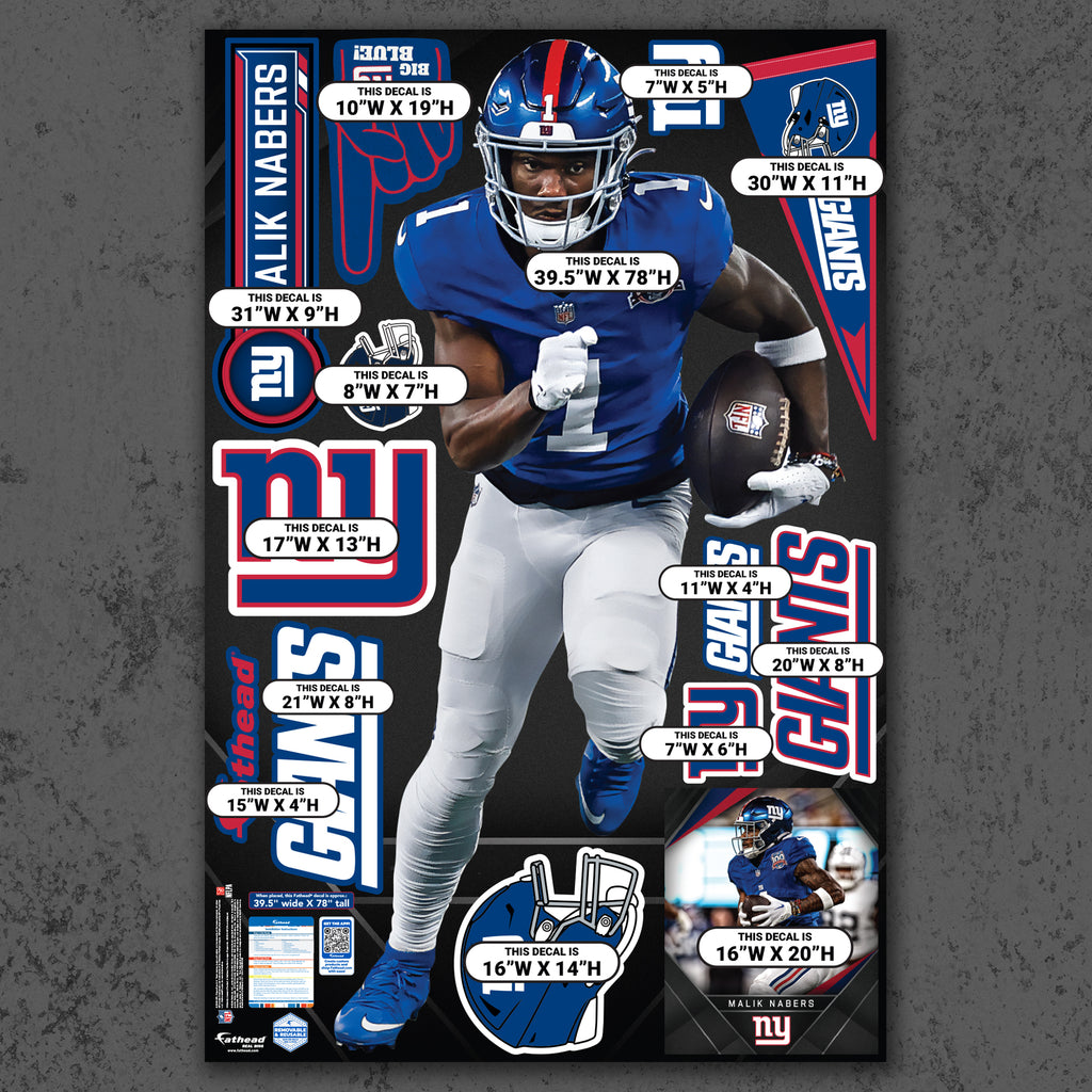 Malik Nabers - Official NFL - Reusable Vinyl Wall Decals – Fathead