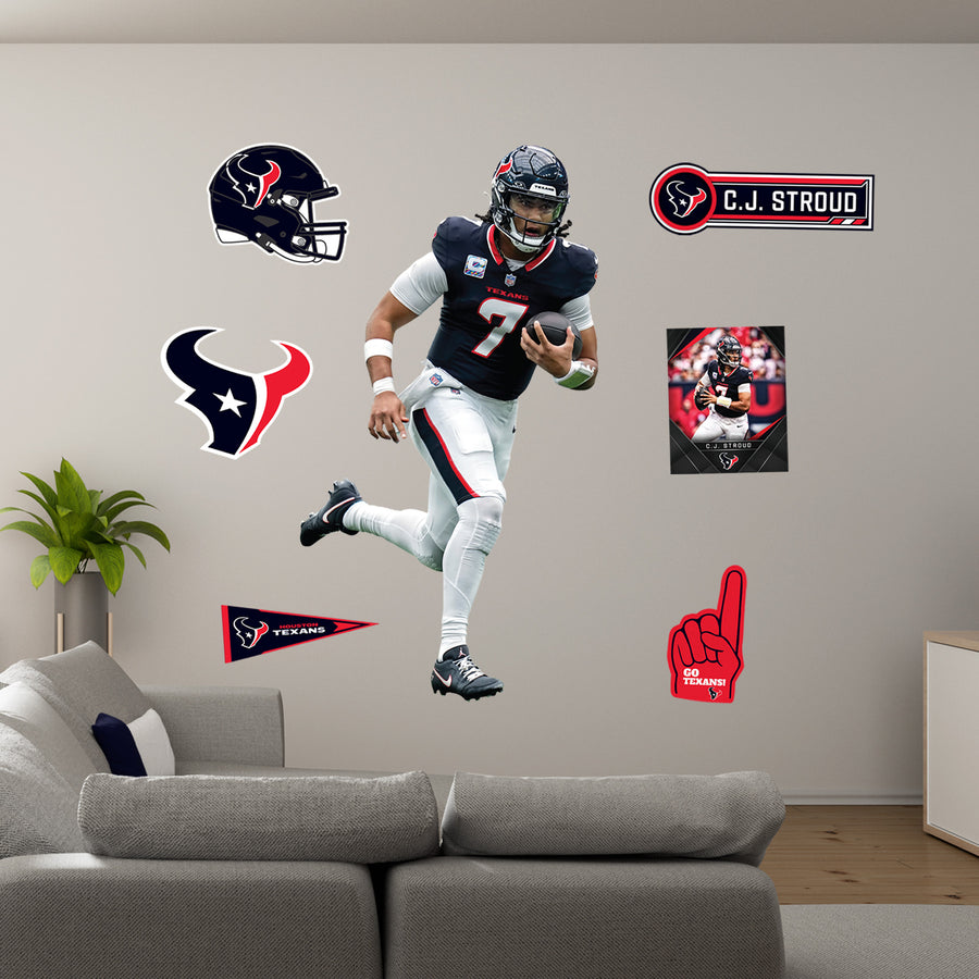 C.J. Stroud - RealBig Rush Collection - Official NFL - Houston Texans - Reusable Vinyl Wall Decals