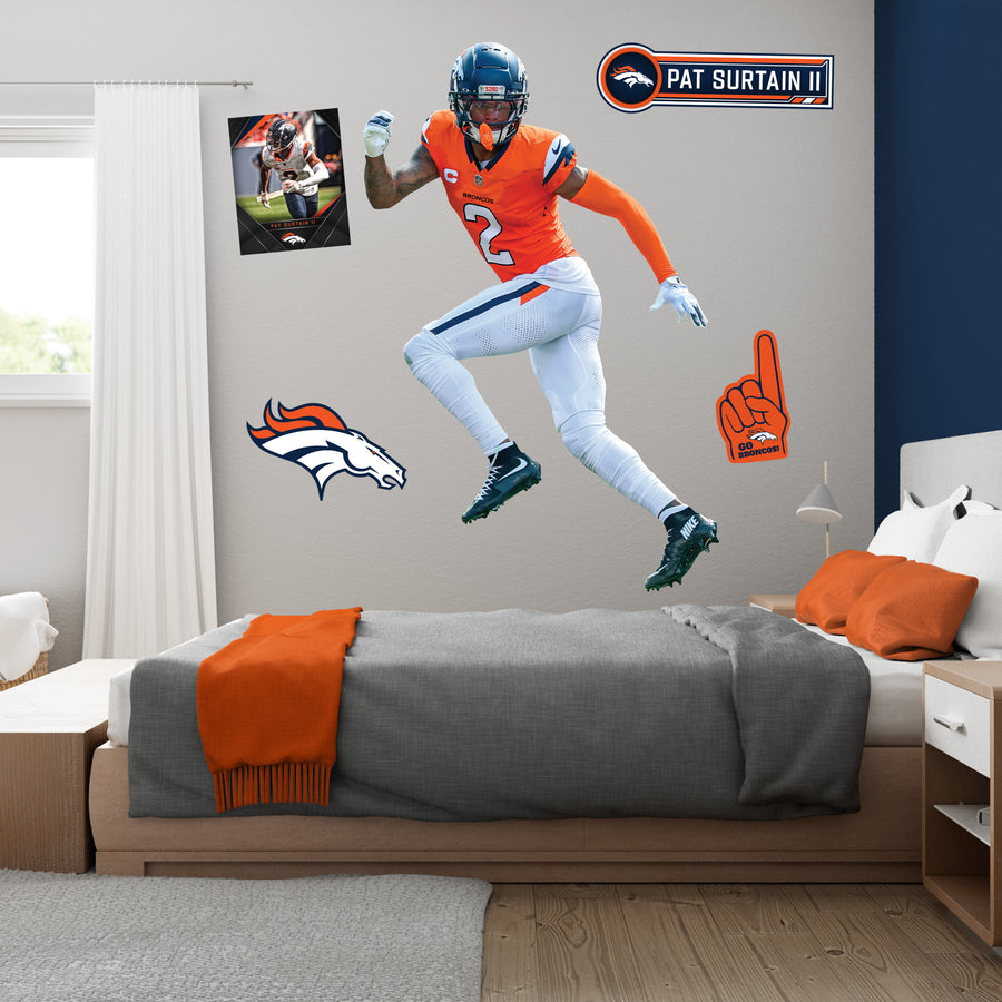 Pat Surtain II - RealBig Collection - Official NFL - Denver Broncos - Reusable Vinyl Wall Decals