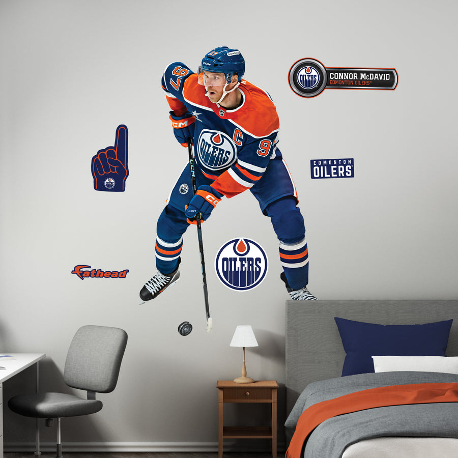 Connor McDavid - RealBig Collection - Official NHL - Edmonton Oilers - Reusable Vinyl Wall Decals