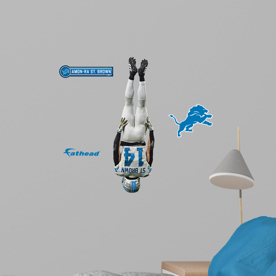 Amon-Ra St. Brown - RealBig Headstand Collection - Official NFL - Detroit Lions - Reusable Vinyl Wall Decals