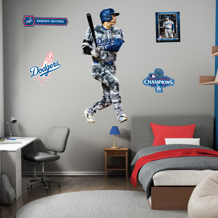 Shohei Ohtani - Realbig World Series Champion Collection - Official MLB - Los Angeles Dodgers - Reusable Vinyl Wall Decals