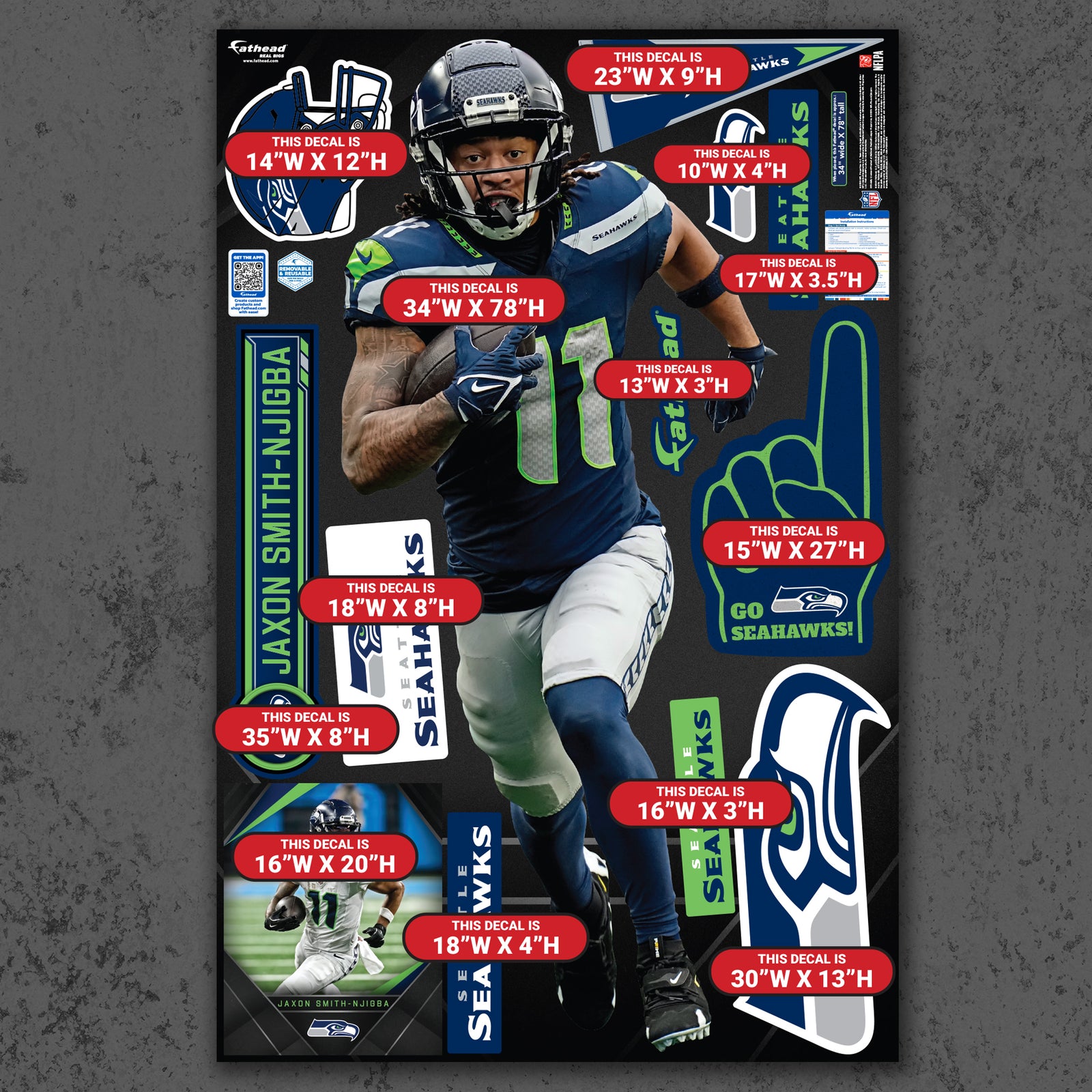 Jaxon Smith-Njigba - Realbig Collection - Official NFL - Seattle Seaha ...