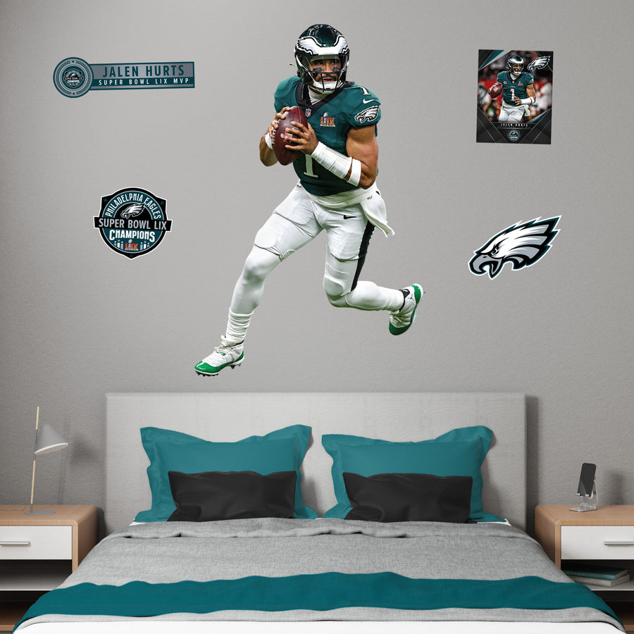 Jalen Hurts - Realbig Super Bowl LIX MVP Collection - Official NFL - Philadelphia Eagles - Reusable Vinyl Wall Decals
