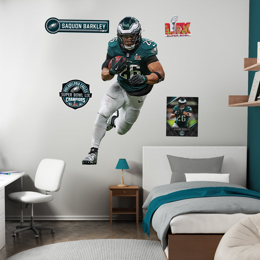 Saquon Barkley - Realbig Super Bowl LIX Collection - Official NFL - Philadelphia Eagles - Reusable Vinyl Wall Decals