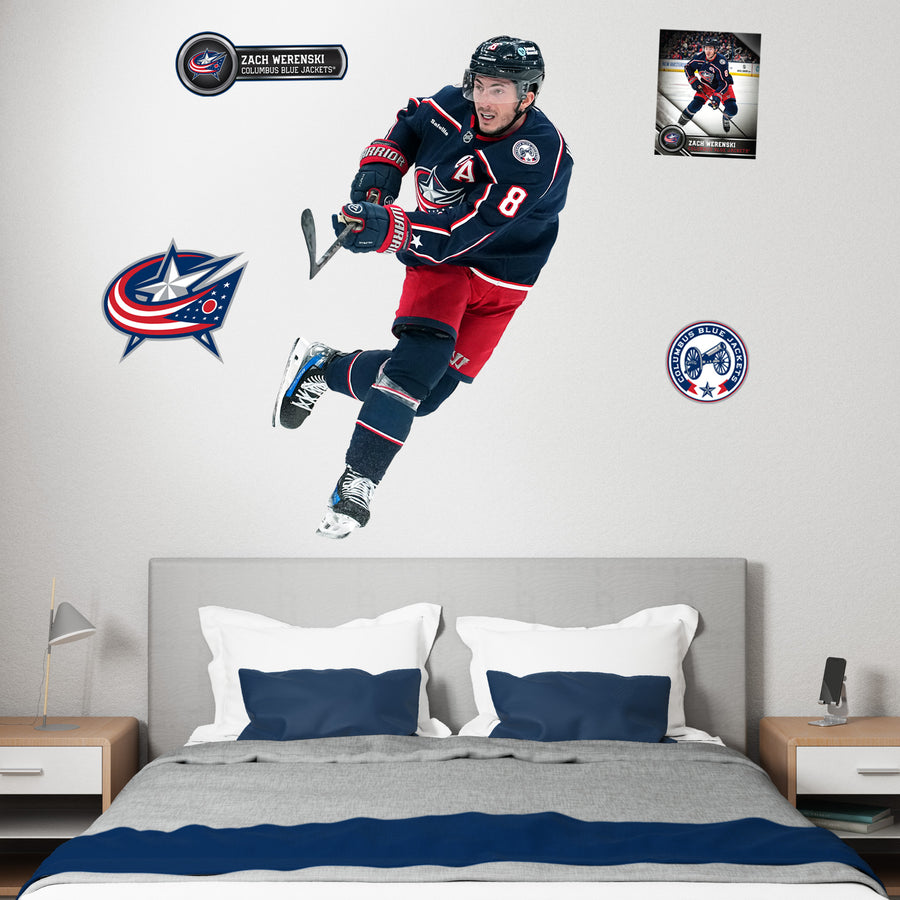 Zach Werenski - RealBig Collection - Official NHL - Columbus Blue Jackets - Reusable Vinyl Wall Decals