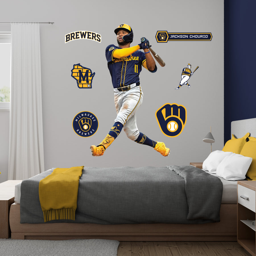 Jackson Chourio - RealBig Collection - Official MLB - Milwaukee Brewers - Reusable Vinyl Wall Decals