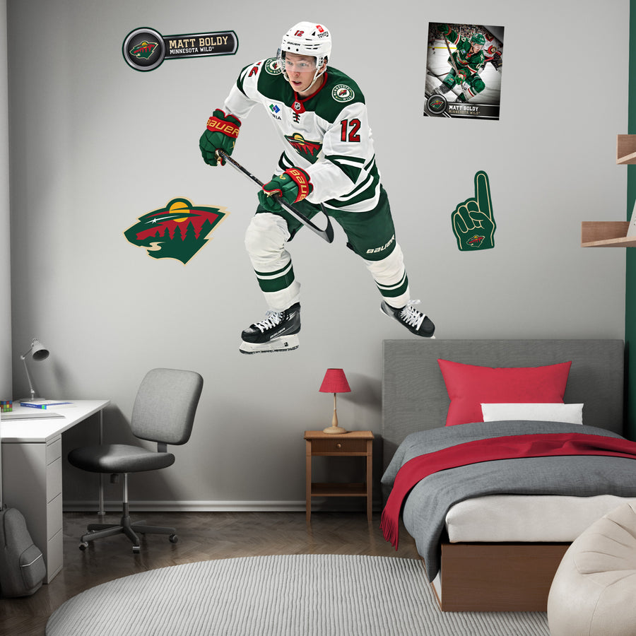 Matt Boldy - RealBig Collection - Official NHL - Minnesota Wild - Reusable Vinyl Wall Decals
