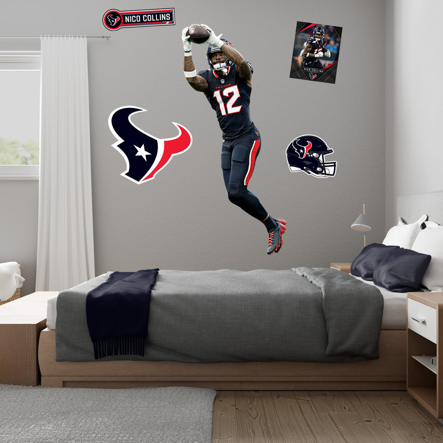 Nico Collins - RealBig Reception Collection - Official NFL - Houston Texans - Reusable Vinyl Wall Decals