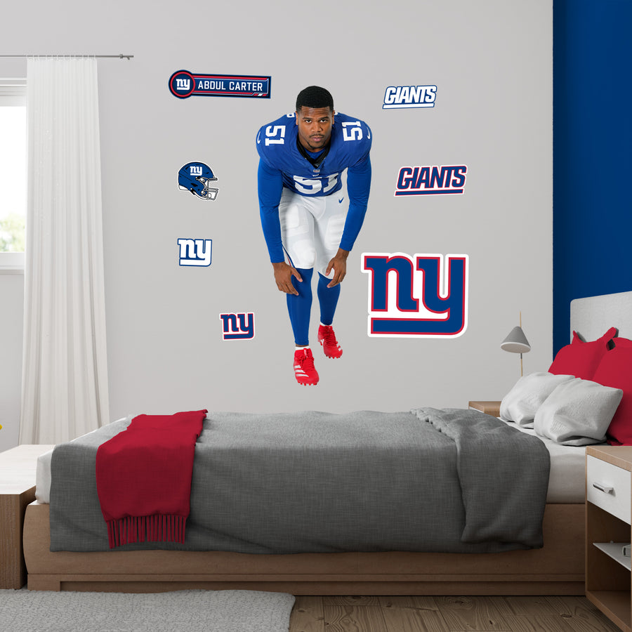 Abdul Carter - RealBig Rookie Premiere Collection - Official NFL - New York Giants - Reusable Vinyl Wall Decals