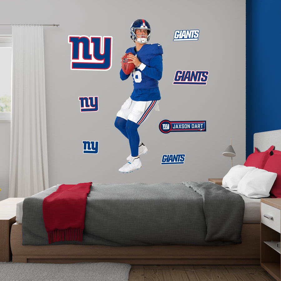 Jaxson Dart - RealBig Rookie Premiere Collection - Official NFL - New York Giants - Reusable Vinyl Wall Decals