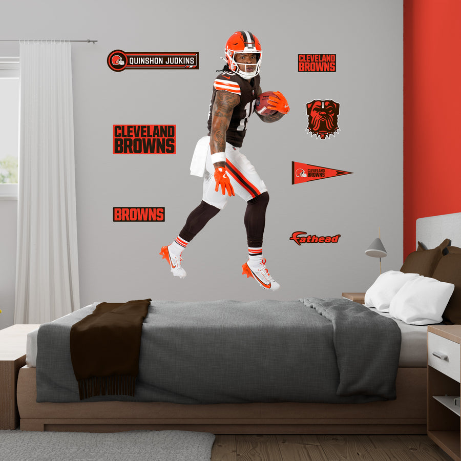 Quinshon Judkins - RealBig Rookie Premiere Collection - Official NFL - Cleveland Browns - Reusable Vinyl Wall Decals