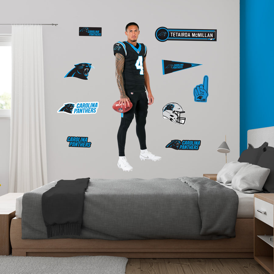 Tetairoa McMillan - RealBig Rookie Premiere Collection - Official NFL - Carolina Panthers - Reusable Vinyl Wall Decals