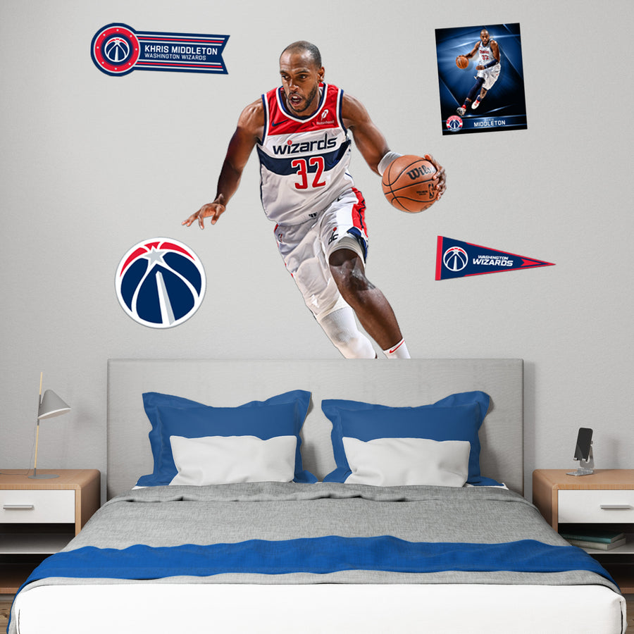 Khris Middleton - RealBig Collection - Official NBA - Washington Wizards - Reusable Vinyl Wall Decals