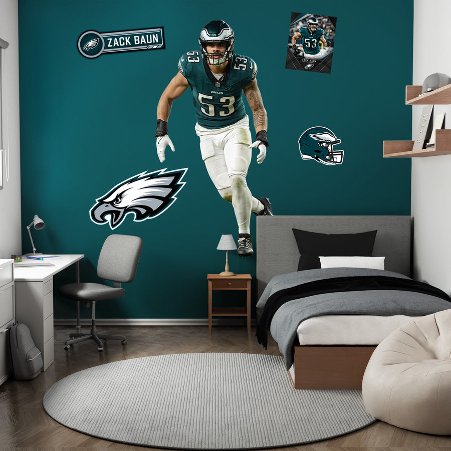Zack Baun - RealBig Collection - Official NFL - Philadelphia Eagles - Reusable Vinyl Wall Decals