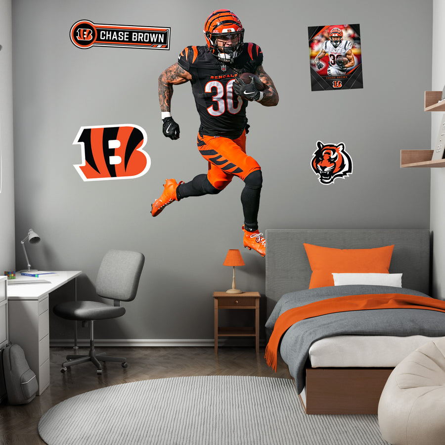 Chase Brown - RealBig Collection - Official NFL - Cincinnati Bengals - Reusable Vinyl Wall Decals