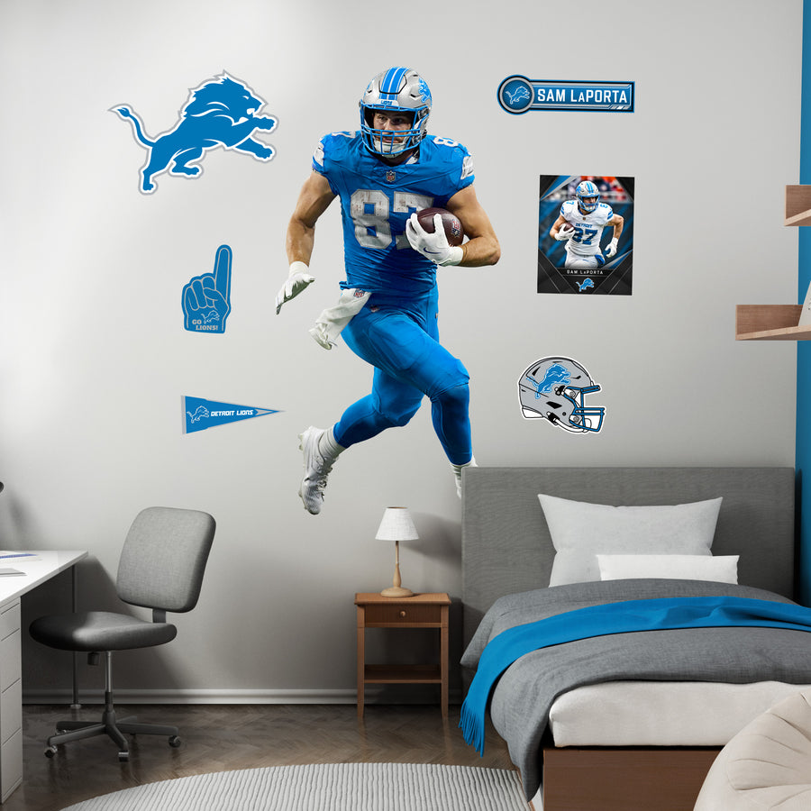 Sam LaPorta - RealBig Collection - Official NFL - Detroit Lions - Reusable Vinyl Wall Decals
