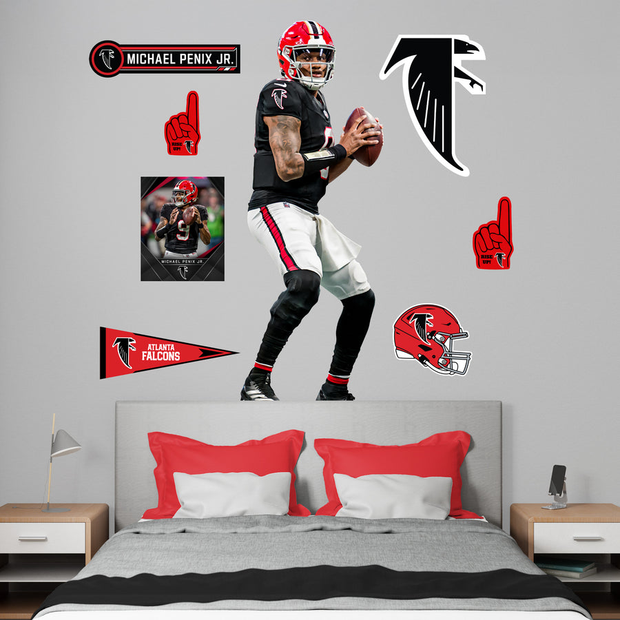 Michael Penix Jr. - RealBig Throwback Collection - Official NFL - Atlanta Falcons - Reusable Vinyl Wall Decals