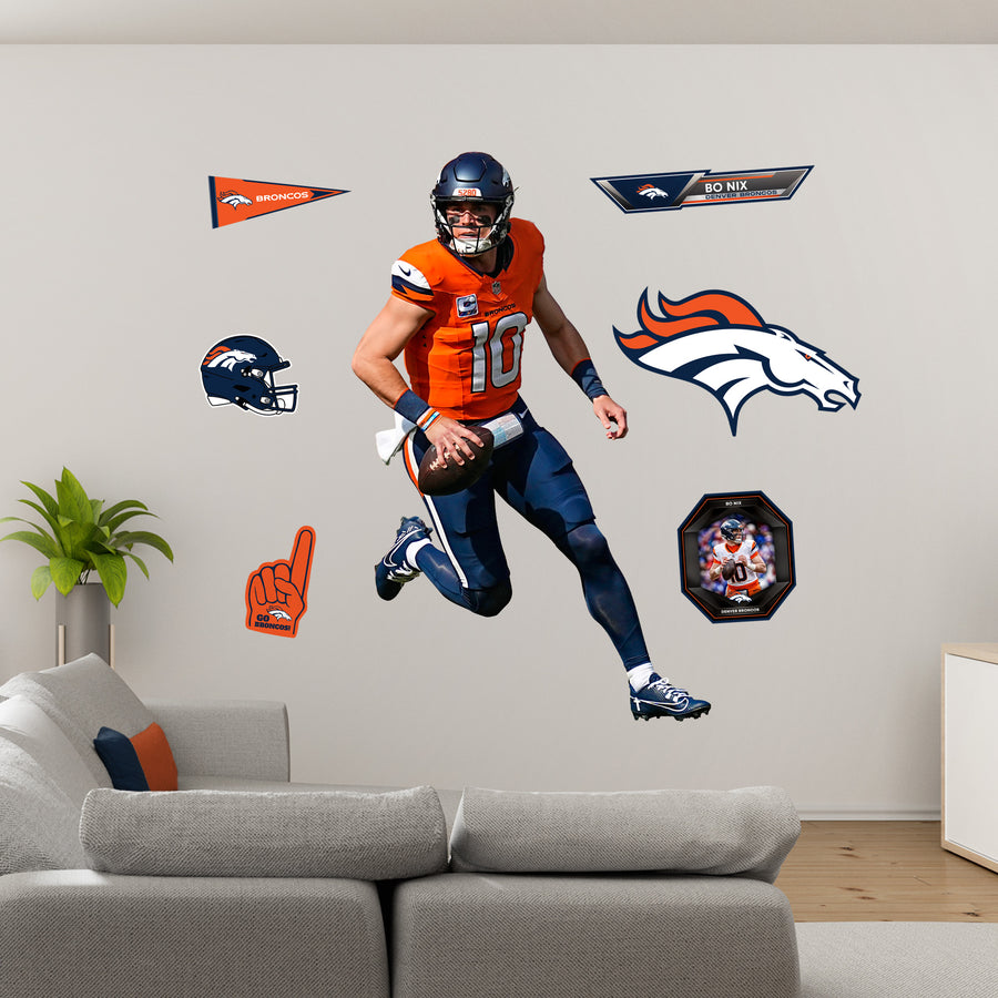 Bo Nix - RealBig Collection - Official NFL - Denver Broncos - Reusable Vinyl Wall Decals