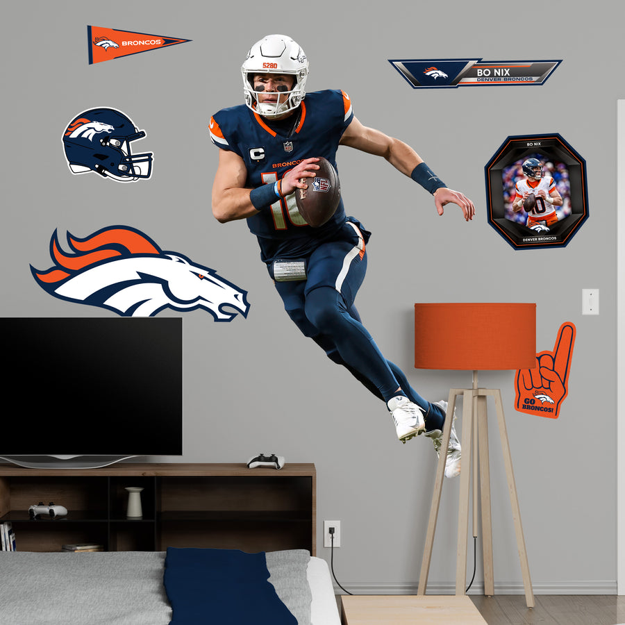 Bo Nix - RealBig Alternate Collection - Official NFL - Denver Broncos - Reusable Vinyl Wall Decals