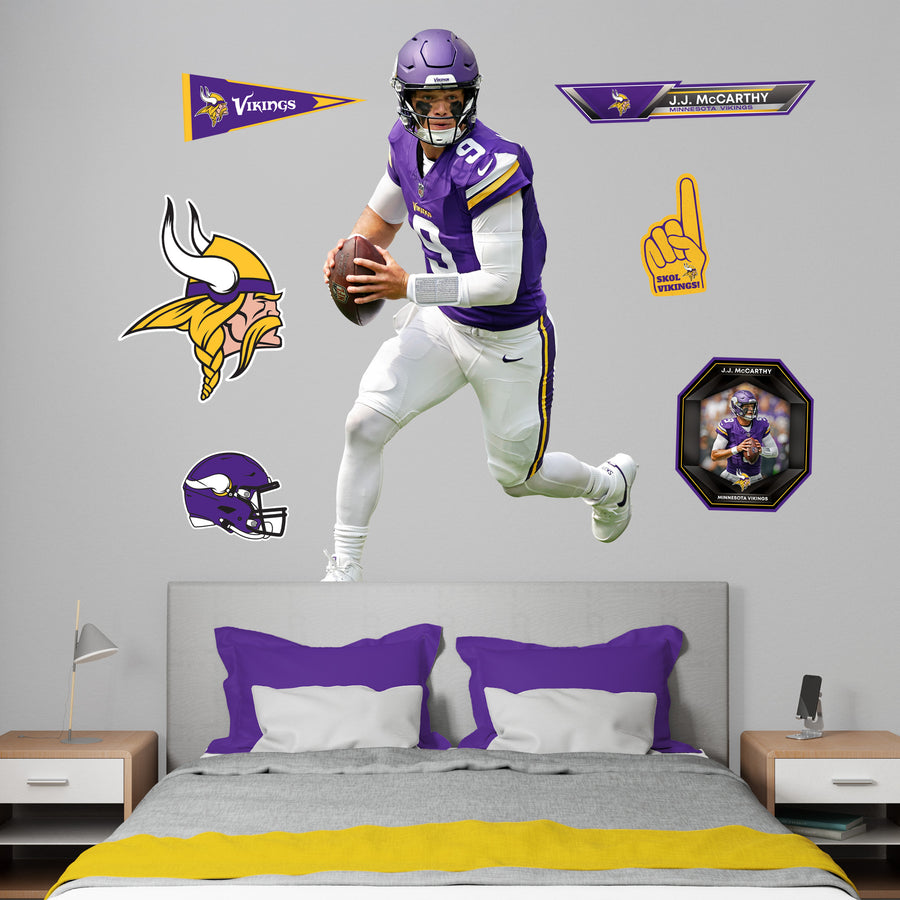 J.J. McCarthy - RealBig Collection - Official NFL - Minnesota Vikings - Reusable Vinyl Wall Decals
