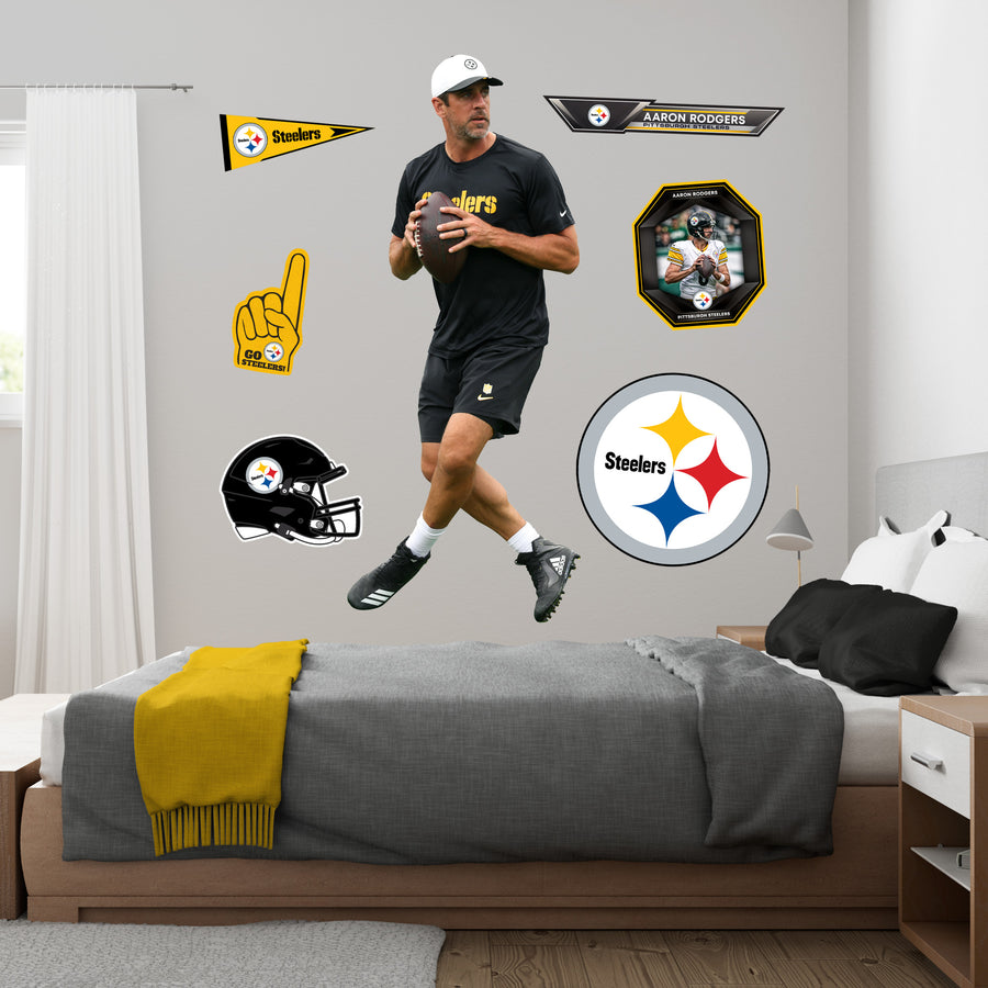 Aaron Rodgers - RealBig Warmups Collection - Official NFL - Pittsburgh Steelers - Reusable Vinyl Wall Decals