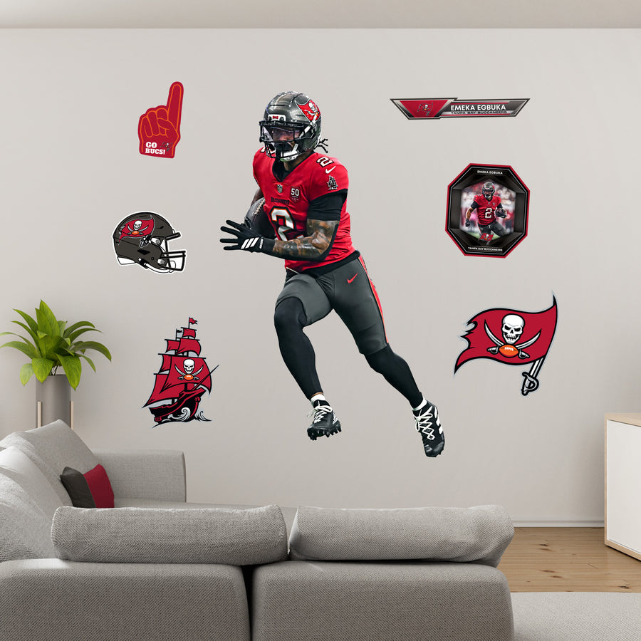 Emeka Egbuka - RealBig Collection - Official NFL - Tampa Bay Buccaneers - Reusable Vinyl Wall Decals