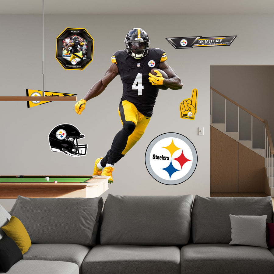 DK Metcalf - RealBig Collection - Official NFL - Pittsburgh Steelers - Reusable Vinyl Wall Decals