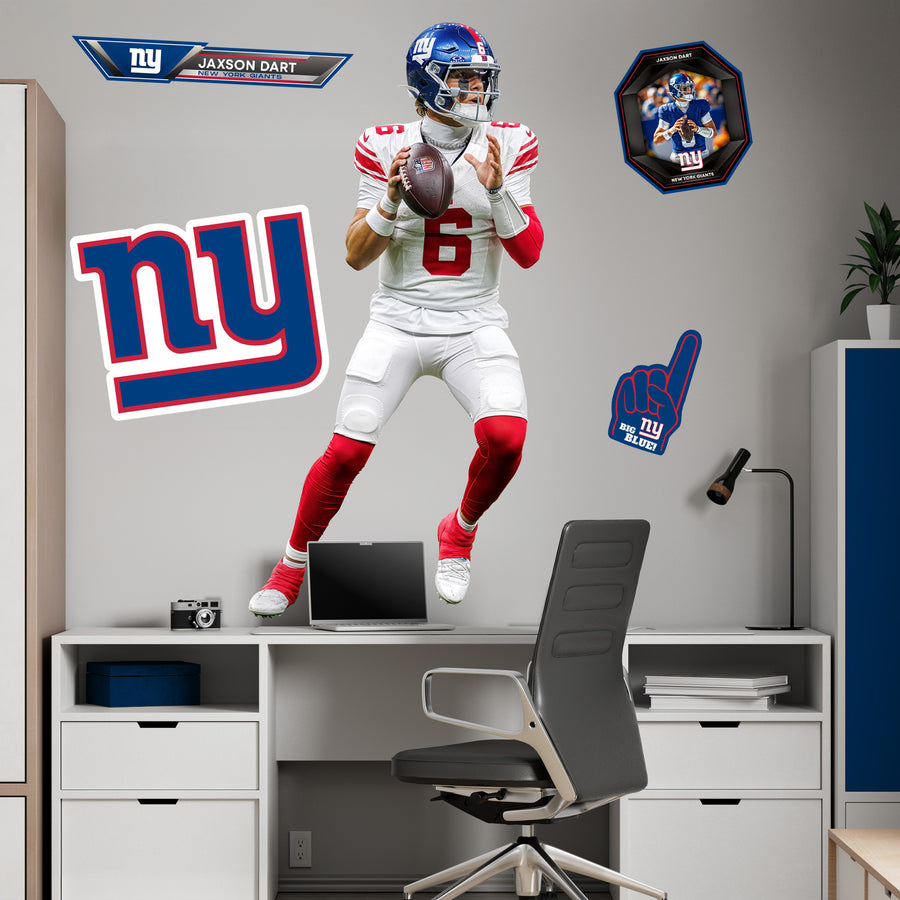 Jaxson Dart - RealBig Away Collection - Official NFL - New York Giants - Reusable Vinyl Wall Decals
