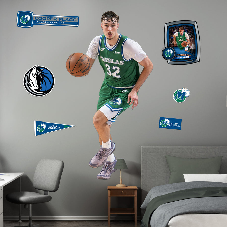 Cooper Flagg - RealBig Classic Jersey Collection - Official NBA - Dallas Mavericks - Reusable Vinyl Wall Decals