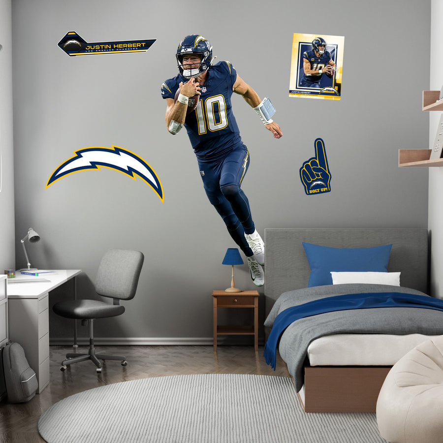 Justin Herbert - RealBig Super Charger Collection - Official NFL - Los Angeles Chargers - Reusable Vinyl Wall Decals