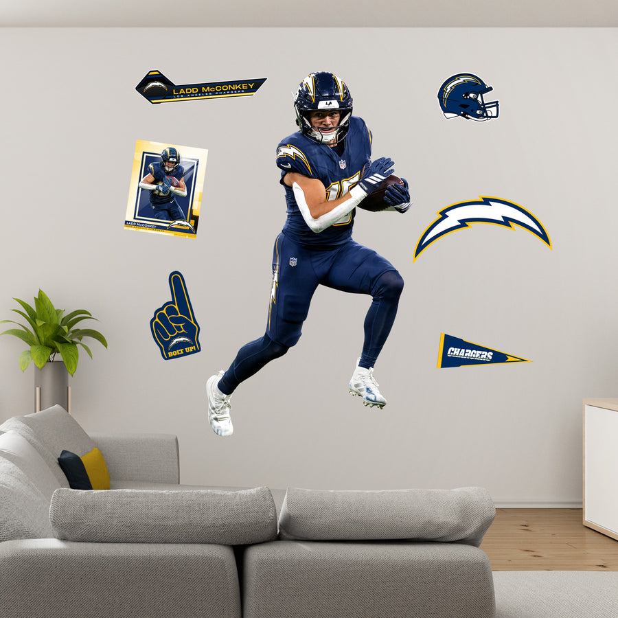 Ladd McConkey - RealBig Super Charger Collection - Official NFL - Los Angeles Chargers - Reusable Vinyl Wall Decals