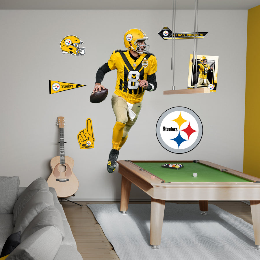 Aaron Rodgers - RealBig Throwback Collection - Official NFL - Pittsburgh Steelers - Reusable Vinyl Wall Decals