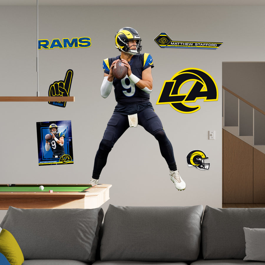 Matthew Stafford - RealBig Rivalry Uniform Collection - Official NFL - Los Angeles Rams - Reusable Vinyl Wall Decals