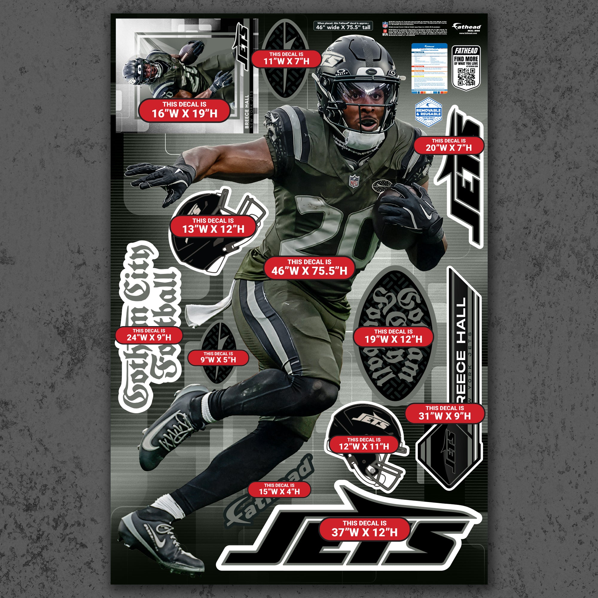 Breece Hall - RealBig Rivalry Uniform Collection - Official NFL - New ...