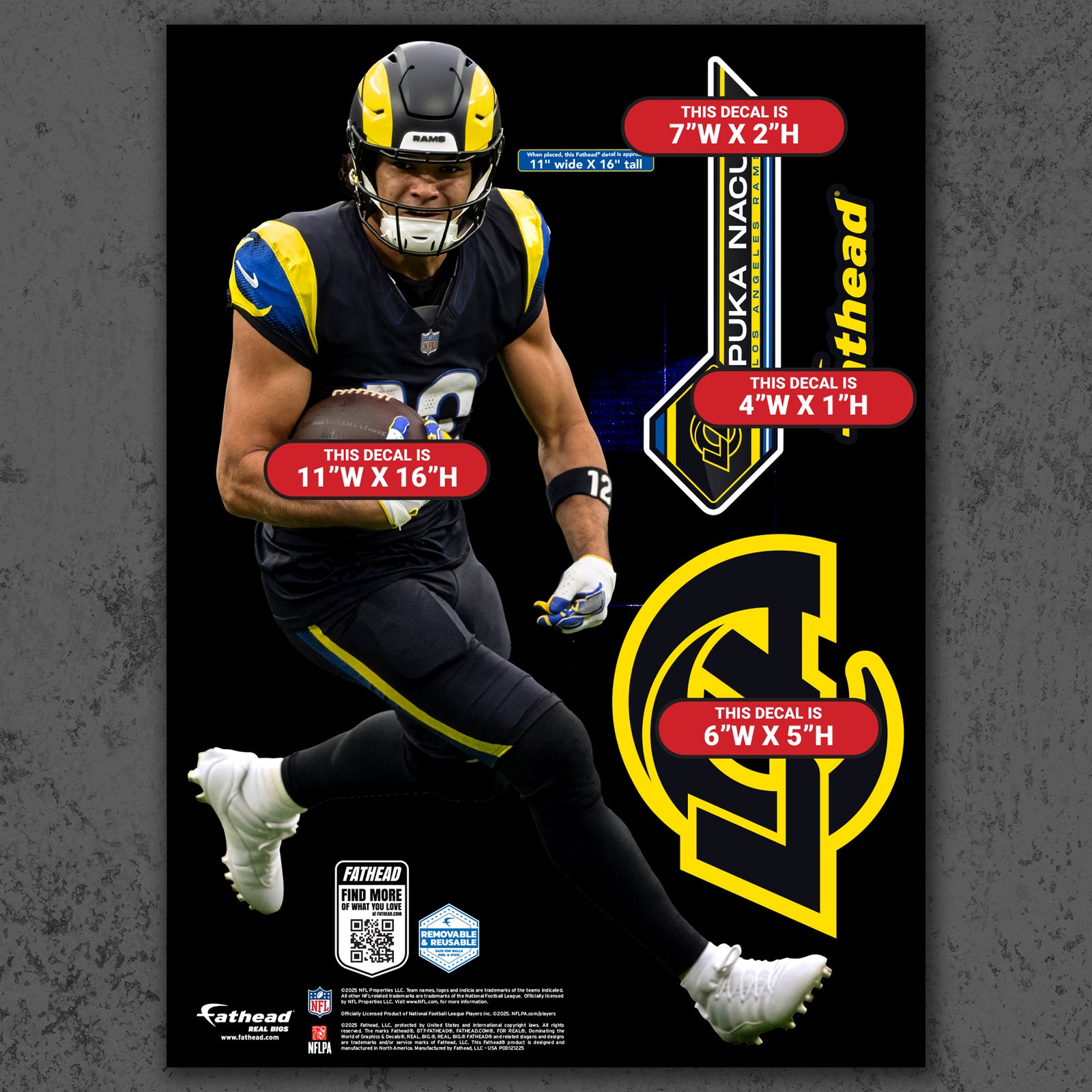 Puka Nacua - RealBig Rivalry Uniform Collection - Official NFL - Los A ...