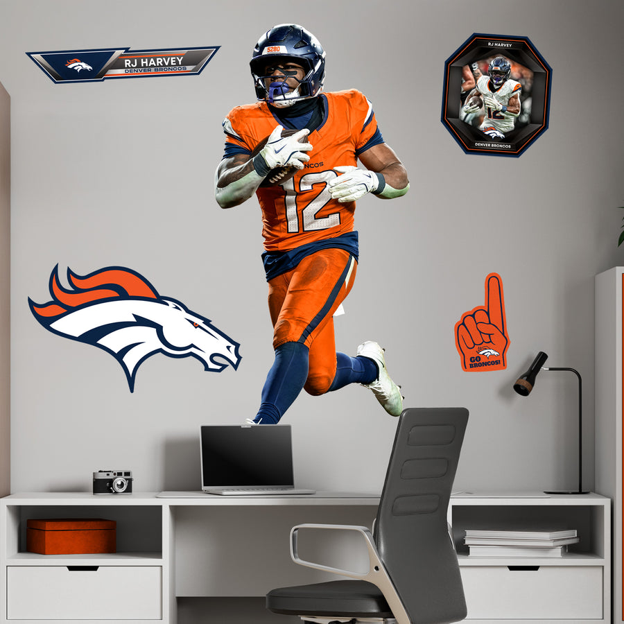 RJ Harvey - RealBig Collection - Official NFL - Denver Broncos - Reusable Vinyl Wall Decals