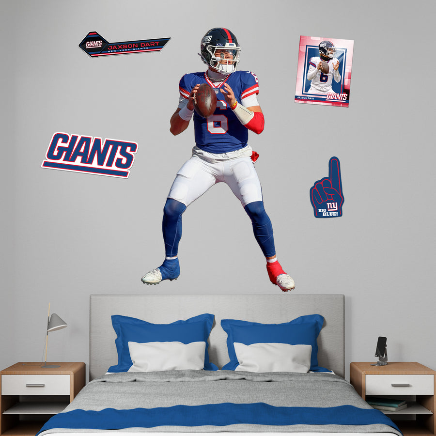 Jaxson Dart - RealBig Throwback Collection - Official NFL - New York Giants - Reusable Vinyl Wall Decals