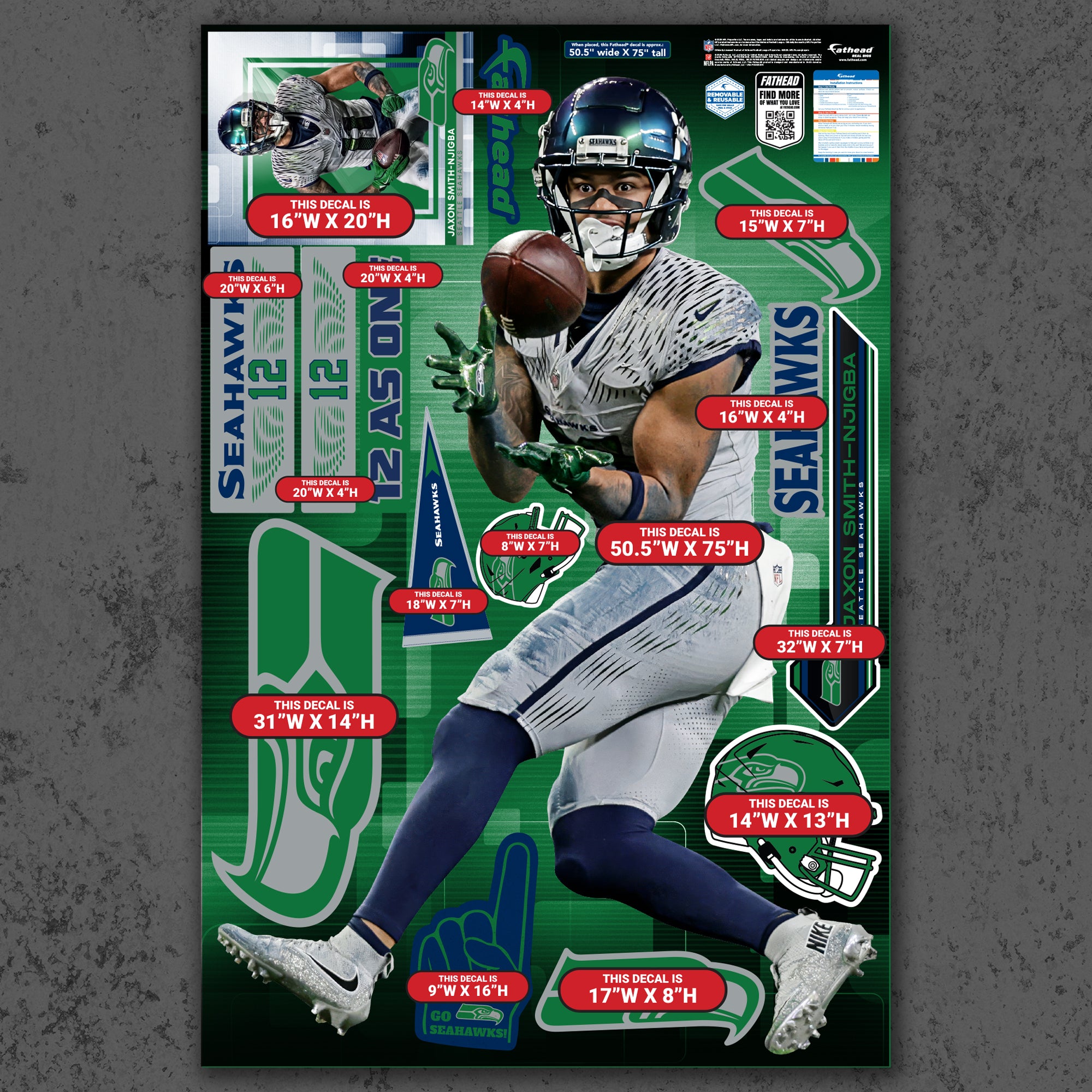 Jaxon Smith-Njigba - RealBig Rivalry Uniform Collection - Official NFL ...