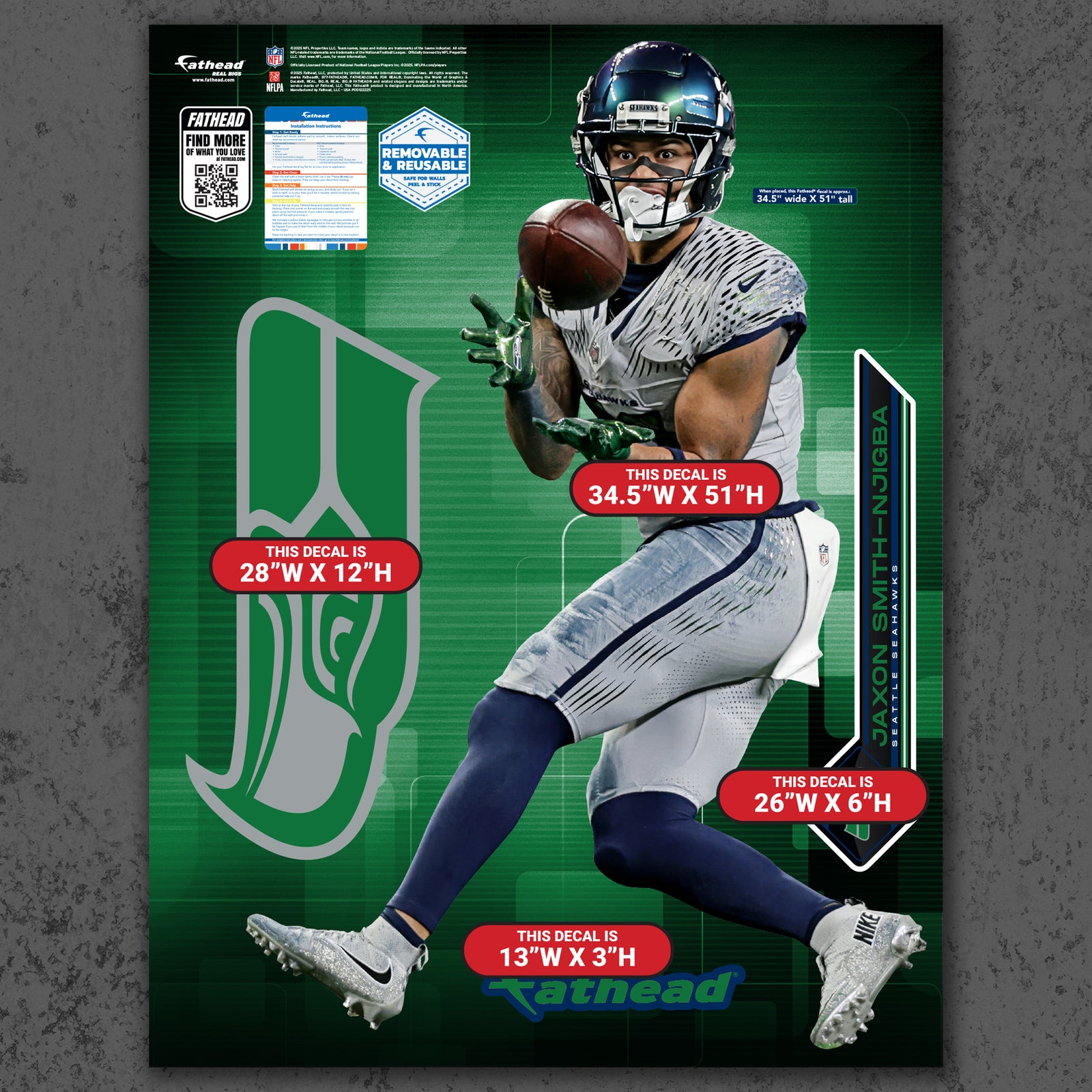 Jaxon Smith-Njigba - RealBig Rivalry Uniform Collection - Official NFL ...