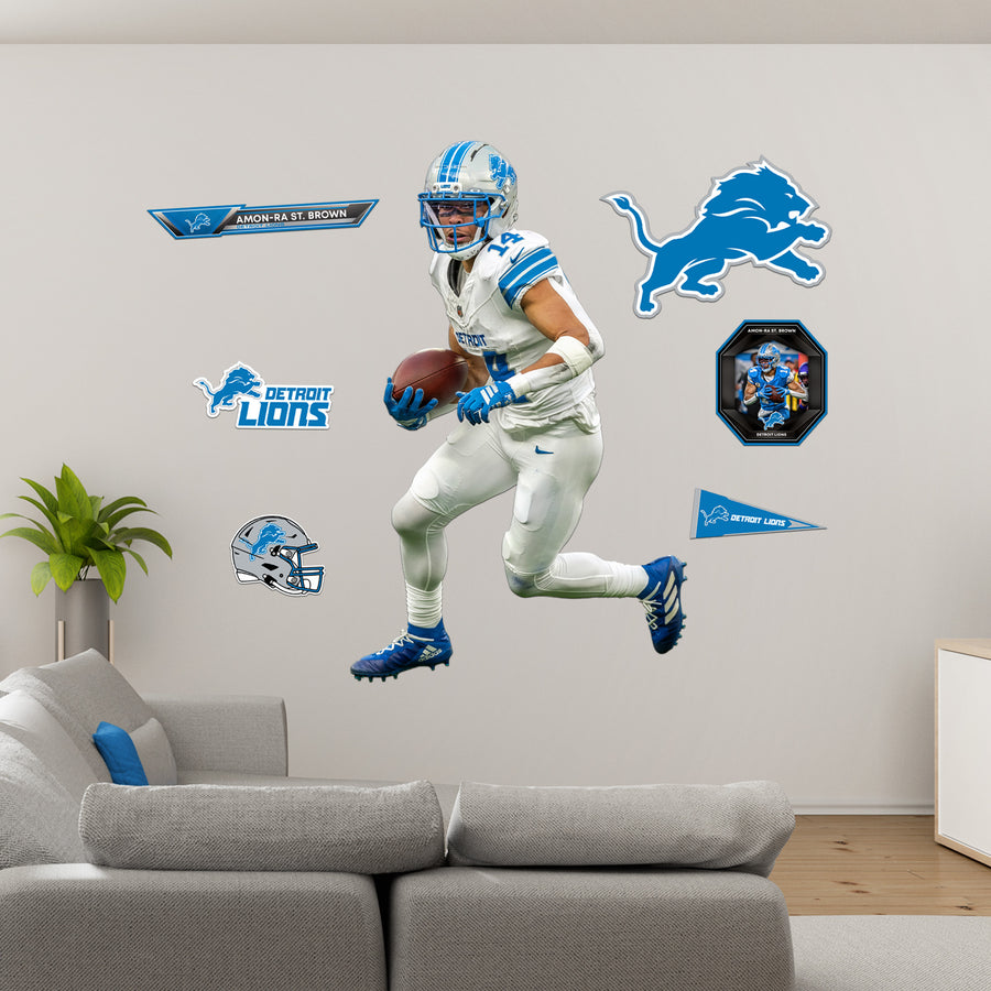 Amon-Ra St. Brown - RealBig Away Collection - Official NFL - Detroit Lions - Reusable Vinyl Wall Decals