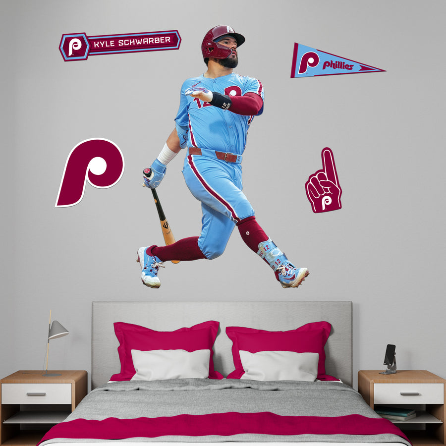 Kyle Schwarber - RealBig Throwback Collection - Official MLB - Philadelphia Phillies - Reusable Vinyl Wall Decals