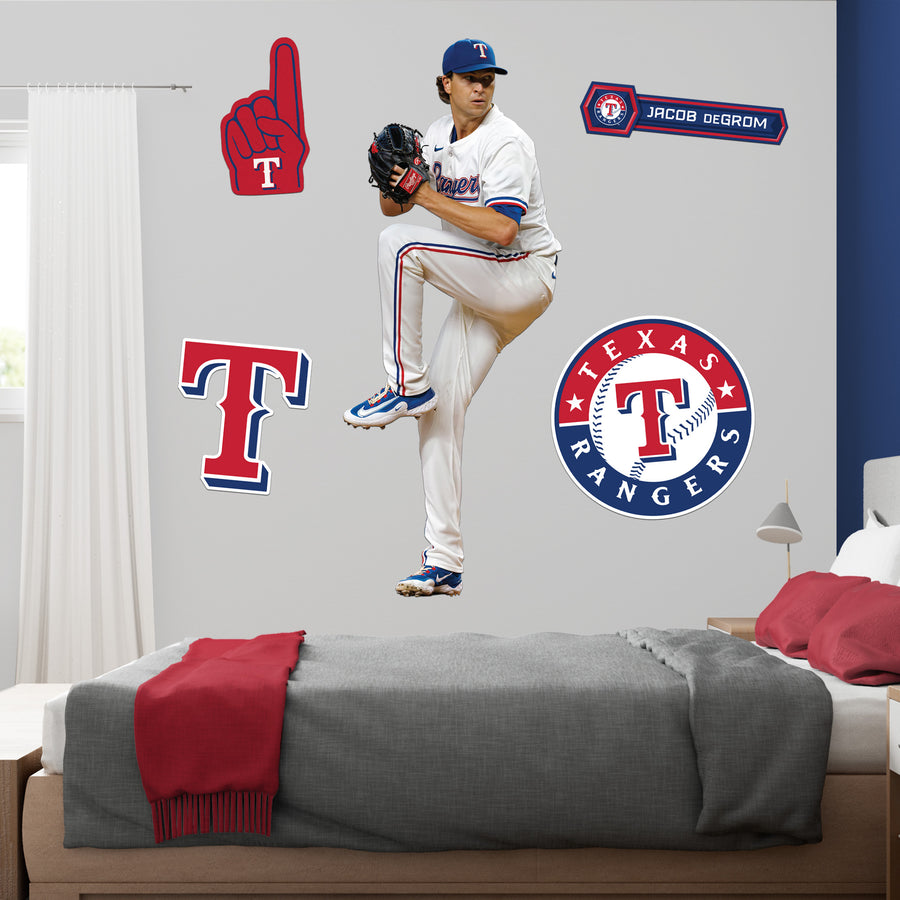 Jacob deGrom - RealBig Collection - Official MLB - Texas Rangers - Reusable Vinyl Wall Decals