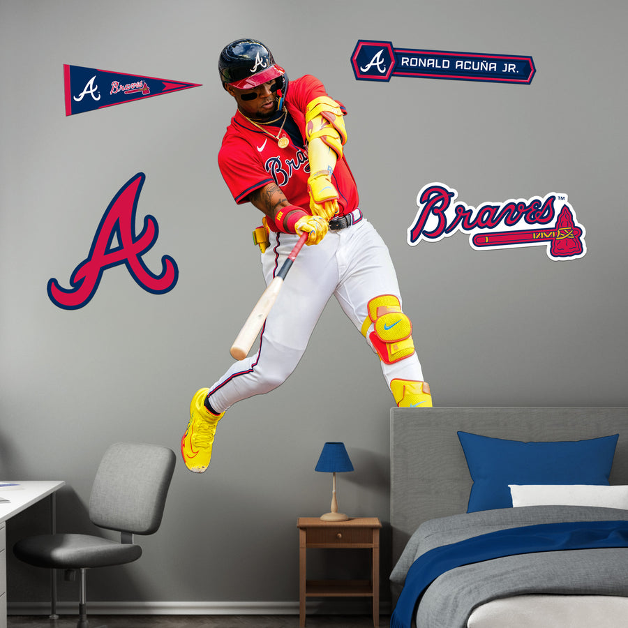 Ronald Acuña Jr. - RealBig Red Jersey Collection - Official MLB - Atlanta Braves - Reusable Vinyl Wall Decals