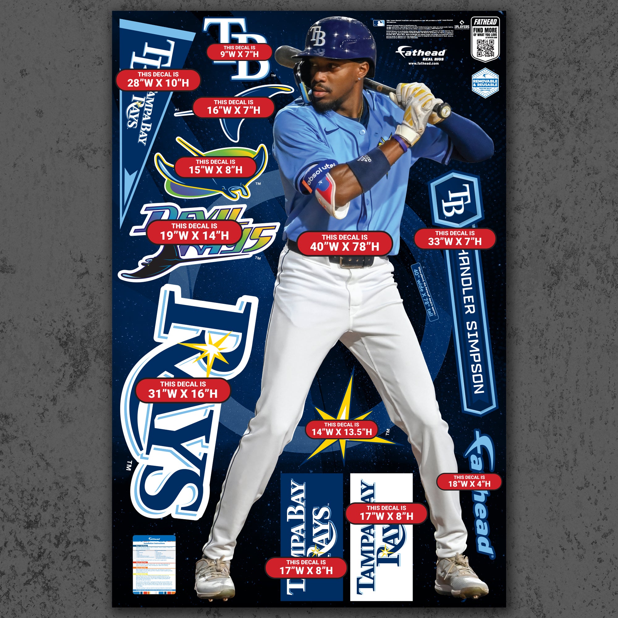 Simpson Rays Baseball Player Chandler Simpson - RealBig Collection - Official MLB - Tampa Bay Rays ...
