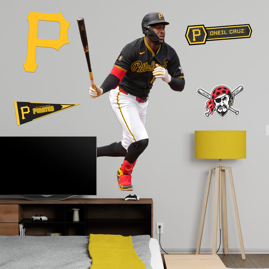 Oneil Cruz - RealBig Black Jersey Collection - Official MLB - Pittsburgh Pirates - Reusable Vinyl Wall Decals