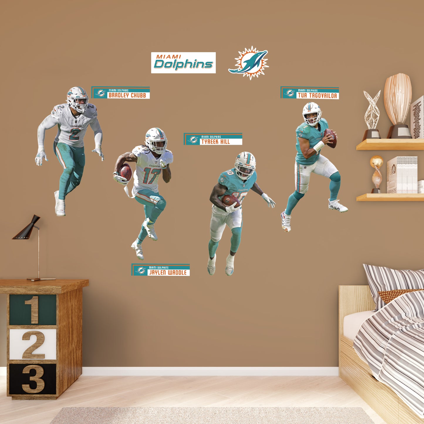 Miami Dolphins - RealBig Team Collection - Official NFL - Reusable Vinyl Wall Decals