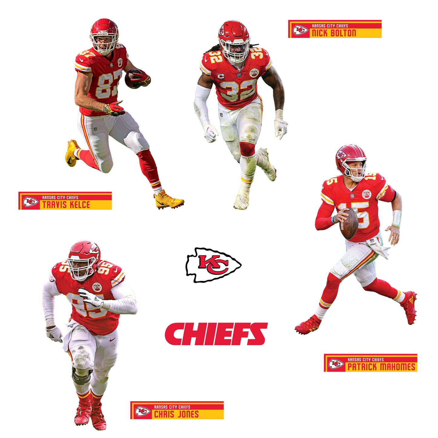 Kansas City Chiefs - RealBig Team Collection - Official NFL - Reusable Vinyl Wall Decals