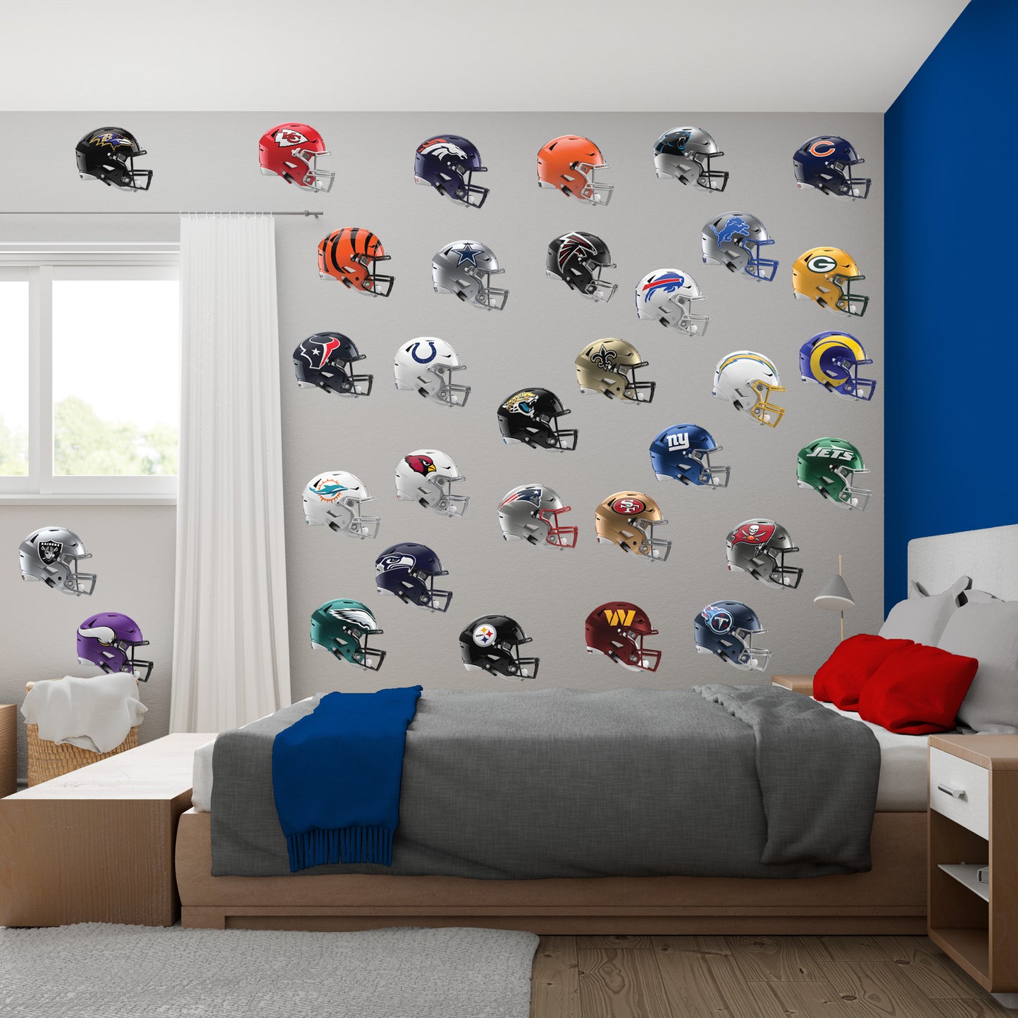 NFL Teams - RealBig Helmet Collection - Official NFL - Reusable Vinyl Wall Decals